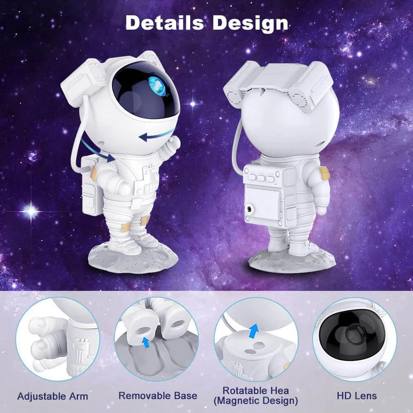 Astronaut Galaxy Projector - 360 Magnetic Head Rotation, Remote Control